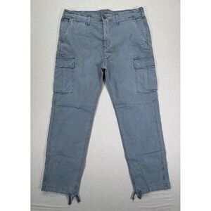 American Eagle Cargo Pants Mens 38x34 Blue Grey Excellent Utility Straight Leg